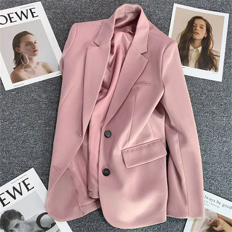 Loose Straight Blazer For Women with Black Buttons FD - Image 5