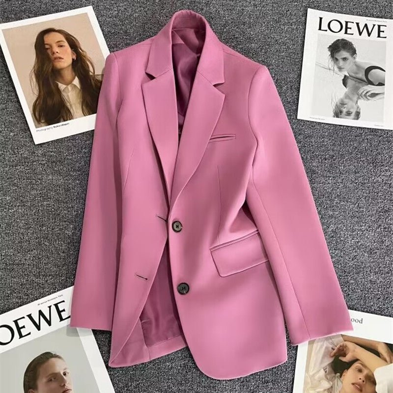 Loose Straight Blazer For Women with Black Buttons FD - Image 8