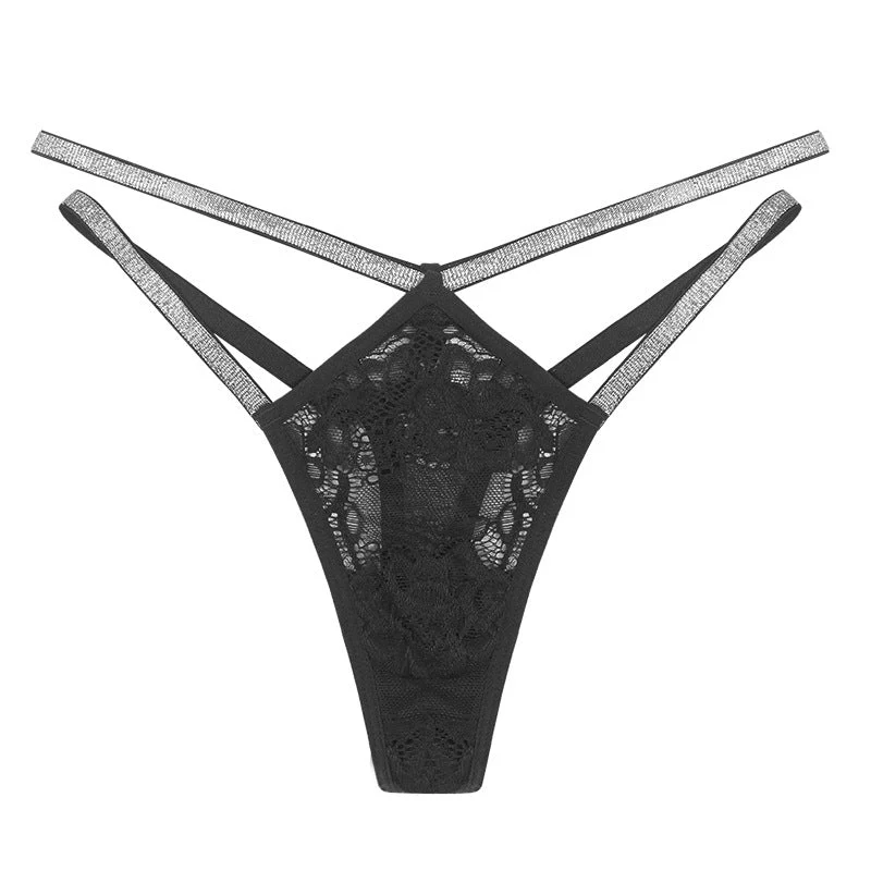 Low waist lace women's underwear breathable mesh hollow thin belt seamless thong FD - Image 2