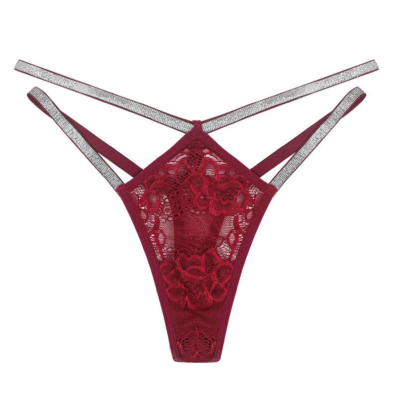 Low waist lace women's underwear breathable mesh hollow thin belt seamless thong FD - Image 7
