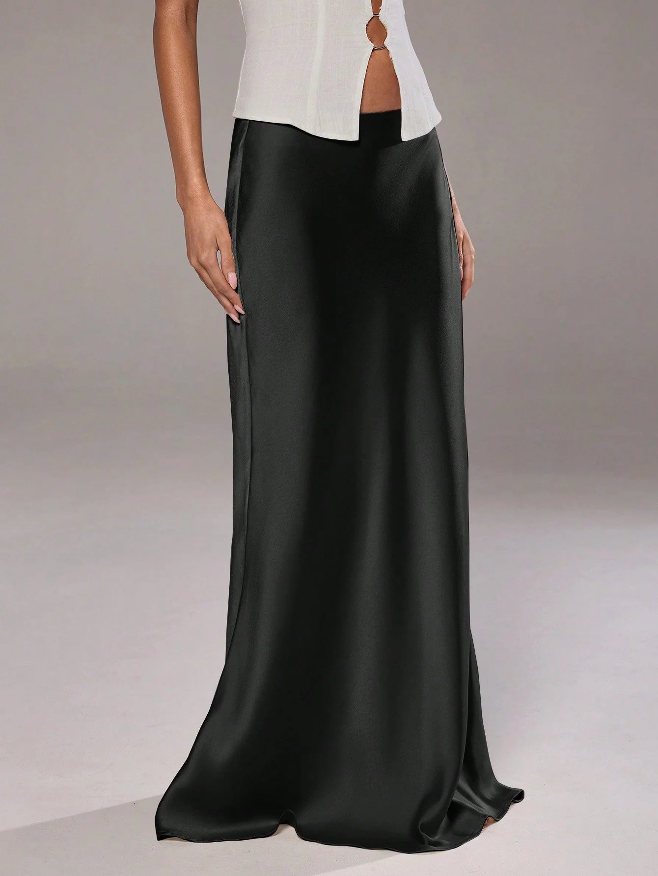 Low Waist Satin Skirt