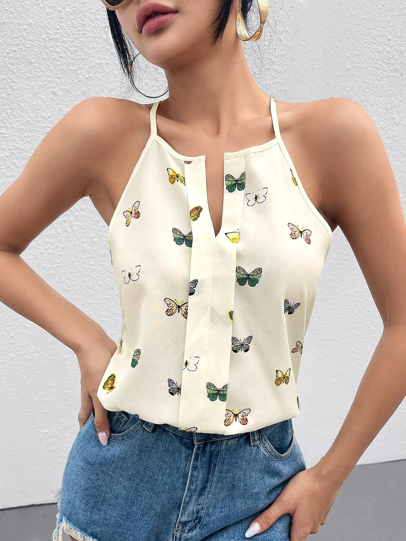 LUNE Butterfly Print Cami Top - Image 2