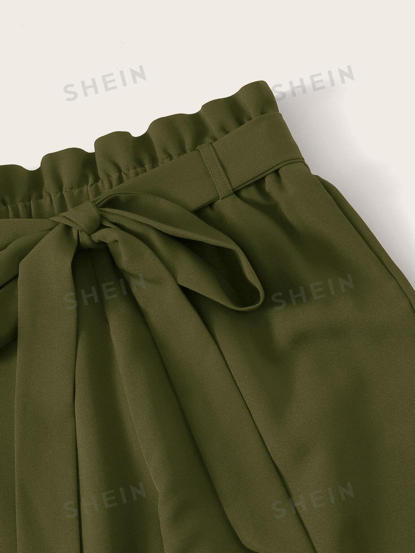 LUNE One Shoulder Top & Paperbag Waist Belted Pants Set - Image 10