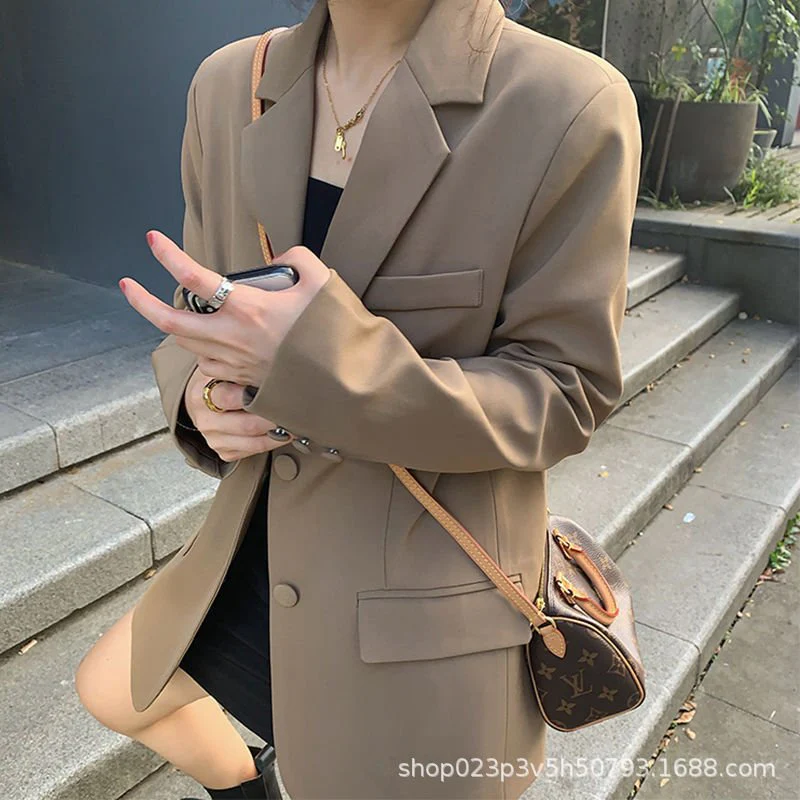 Luxury casual button blazer for women