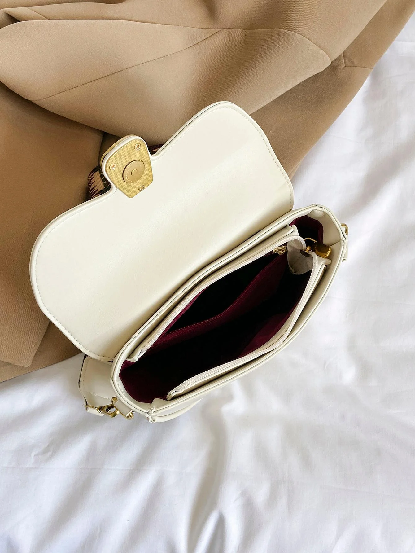 Metal Decor Flap Saddle Bag - Image 10