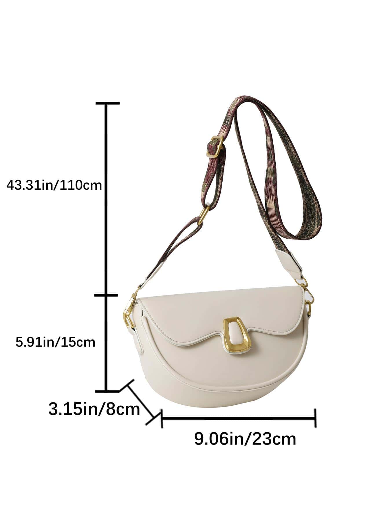 Metal Decor Flap Saddle Bag - Image 13