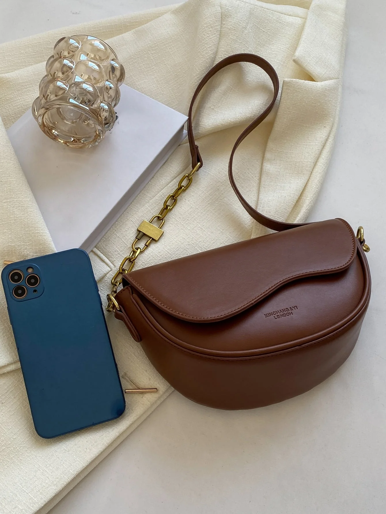 Metal Decor Flap Saddle Bag - Image 18