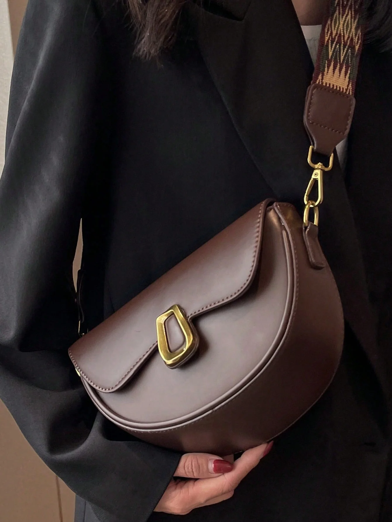 Metal Decor Flap Saddle Bag - Image 27