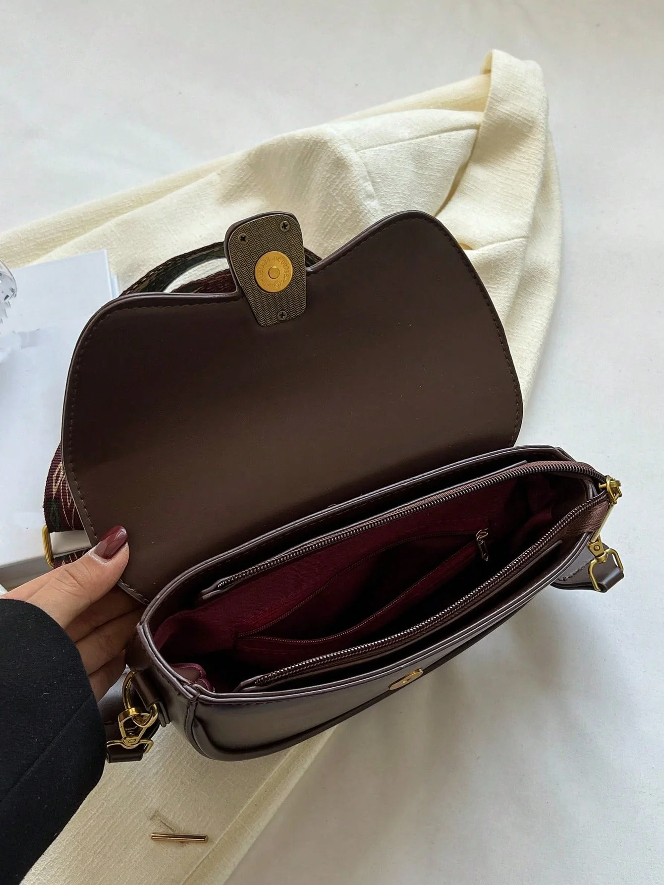 Metal Decor Flap Saddle Bag - Image 30