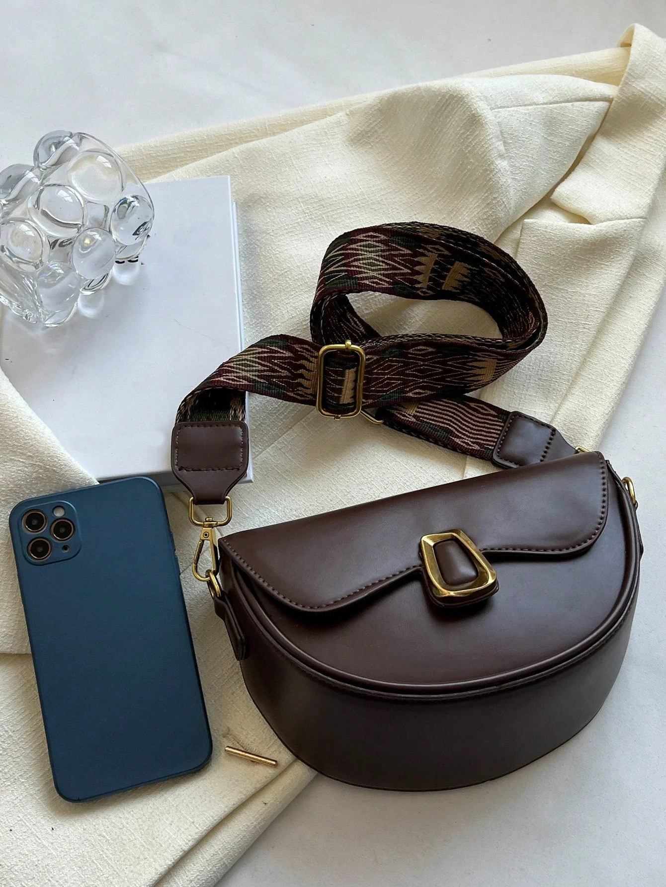 Metal Decor Flap Saddle Bag - Image 31