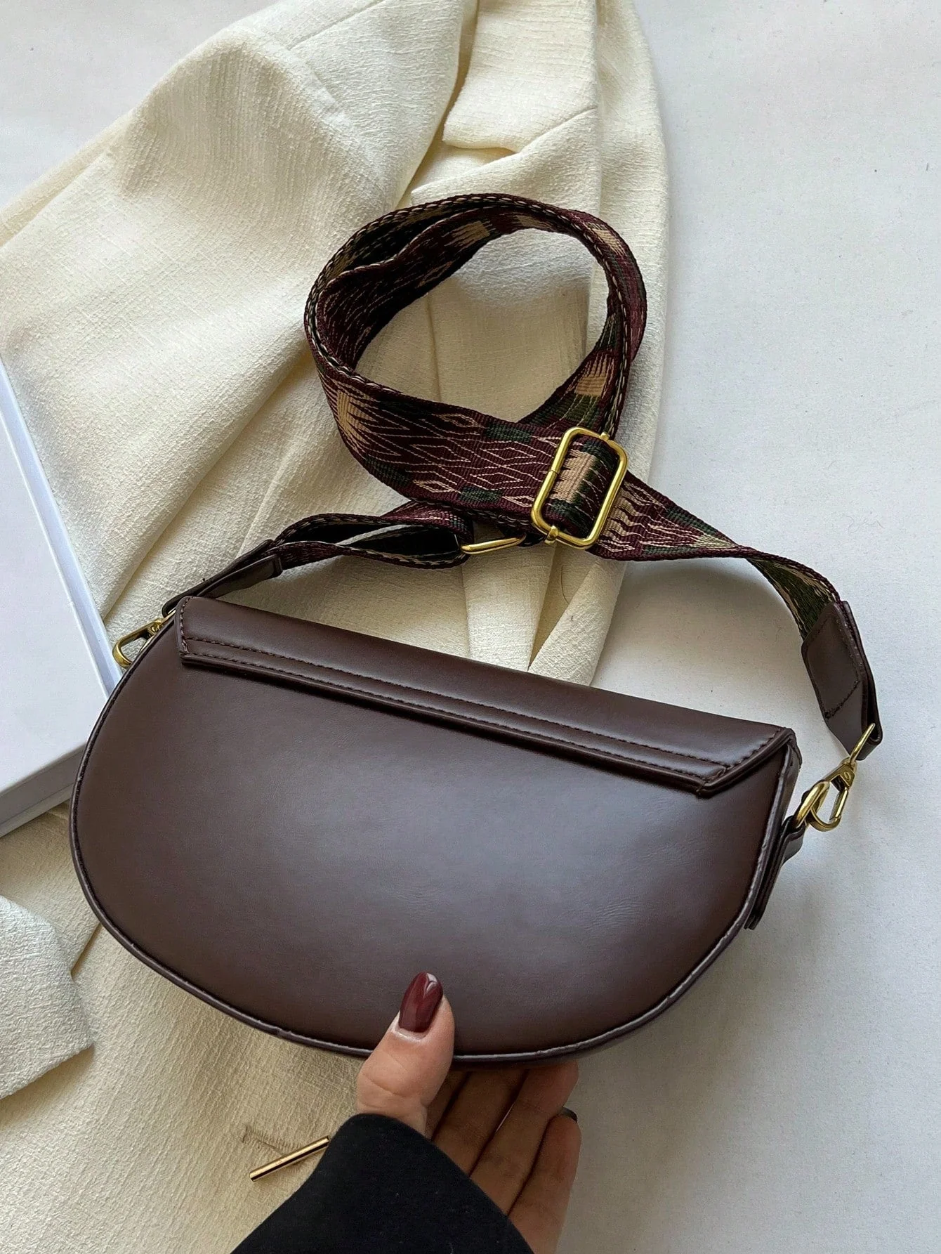 Metal Decor Flap Saddle Bag - Image 32