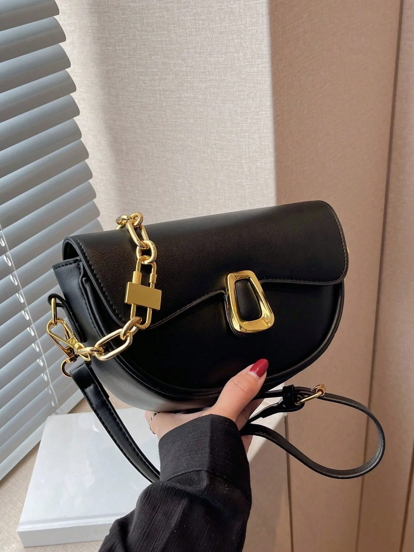 Metal Decor Flap Saddle Bag - Image 33