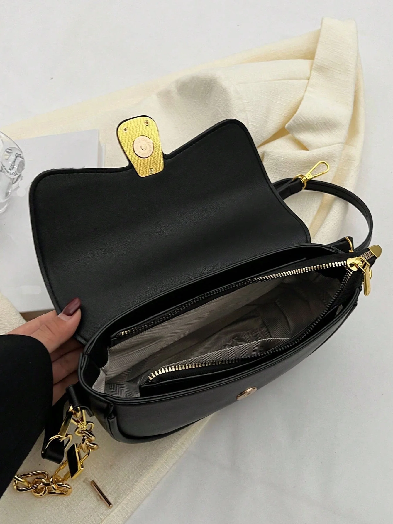 Metal Decor Flap Saddle Bag - Image 37