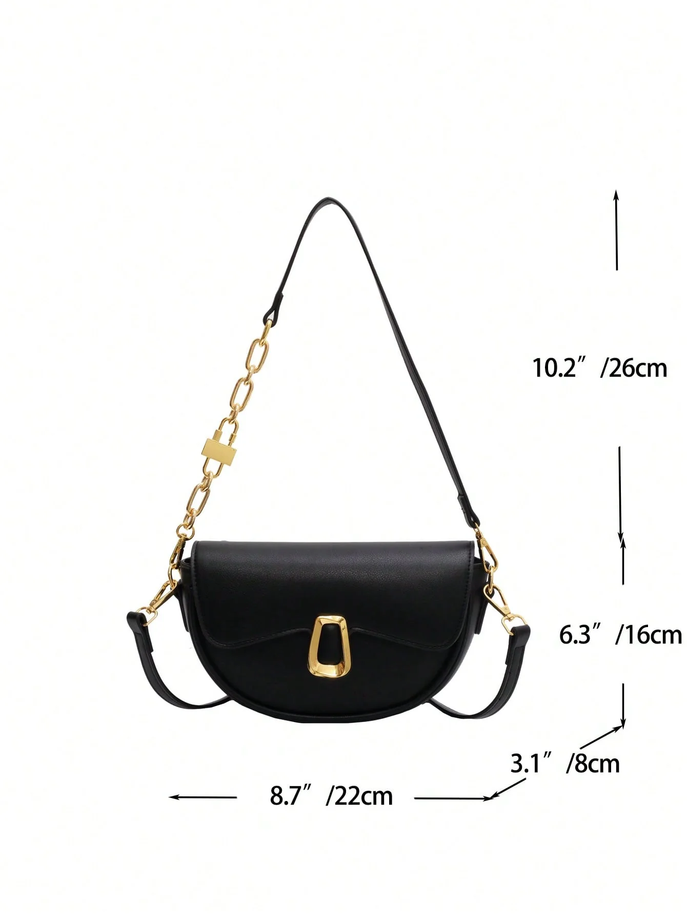 Metal Decor Flap Saddle Bag - Image 38