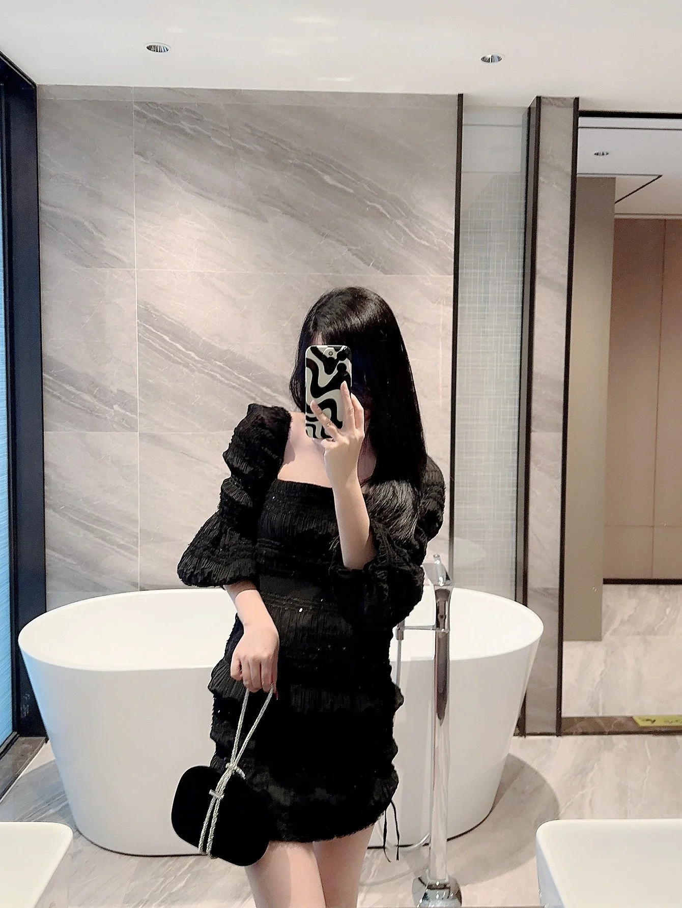 Metallic Diamond Decorated Box Clutch Evening Bag - Image 7