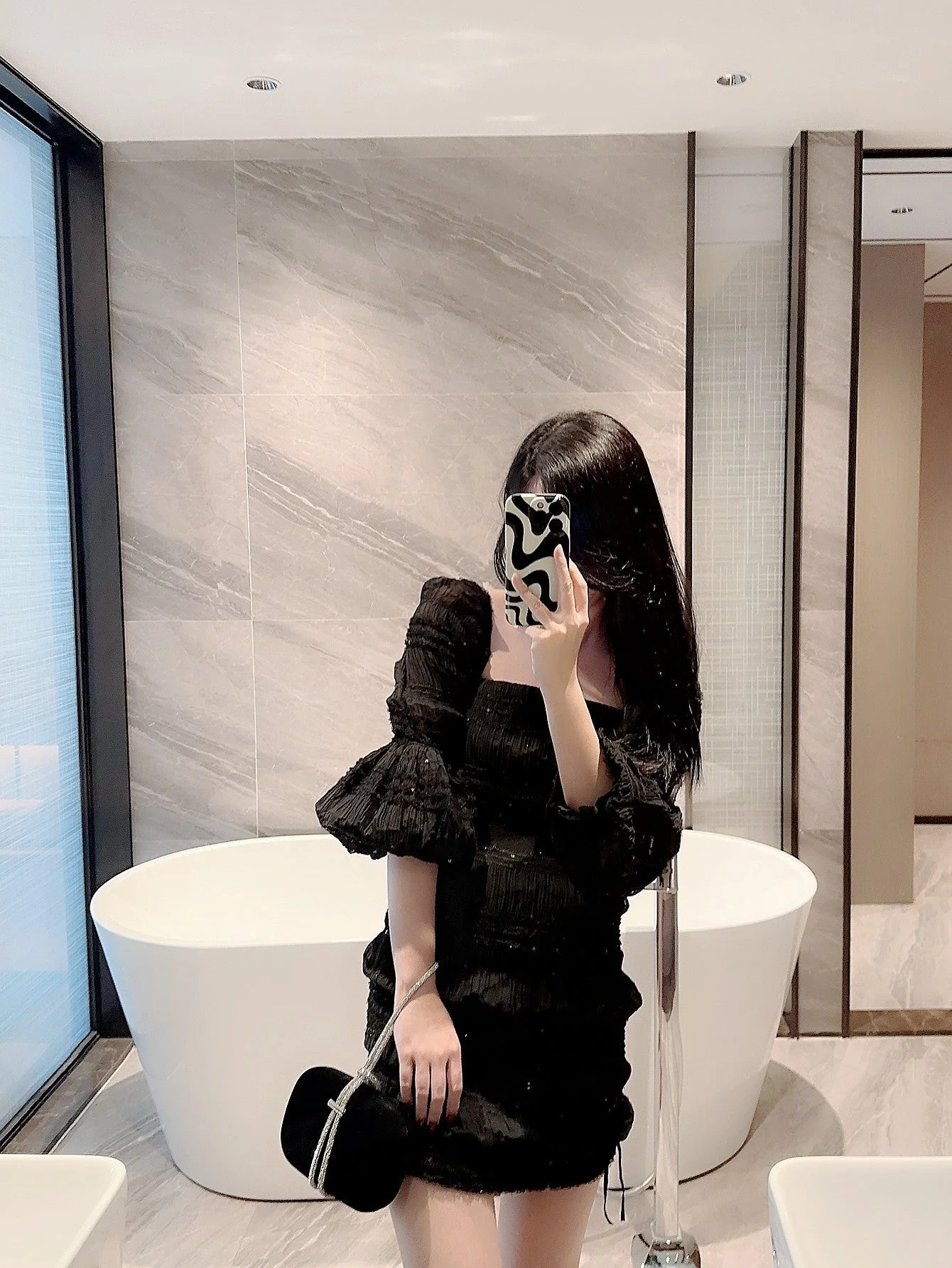 Metallic Diamond Decorated Box Clutch Evening Bag FD - Image 9