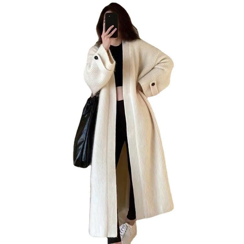 Mid-length knitted soft glutinous Korean style long sweater FD - Image 12