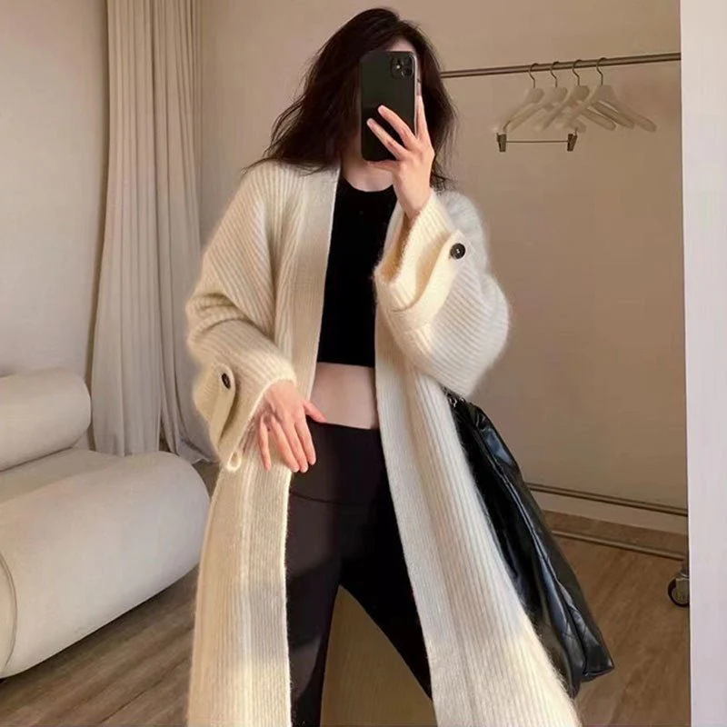 Mid-length knitted soft glutinous Korean style long sweater FD - Image 8