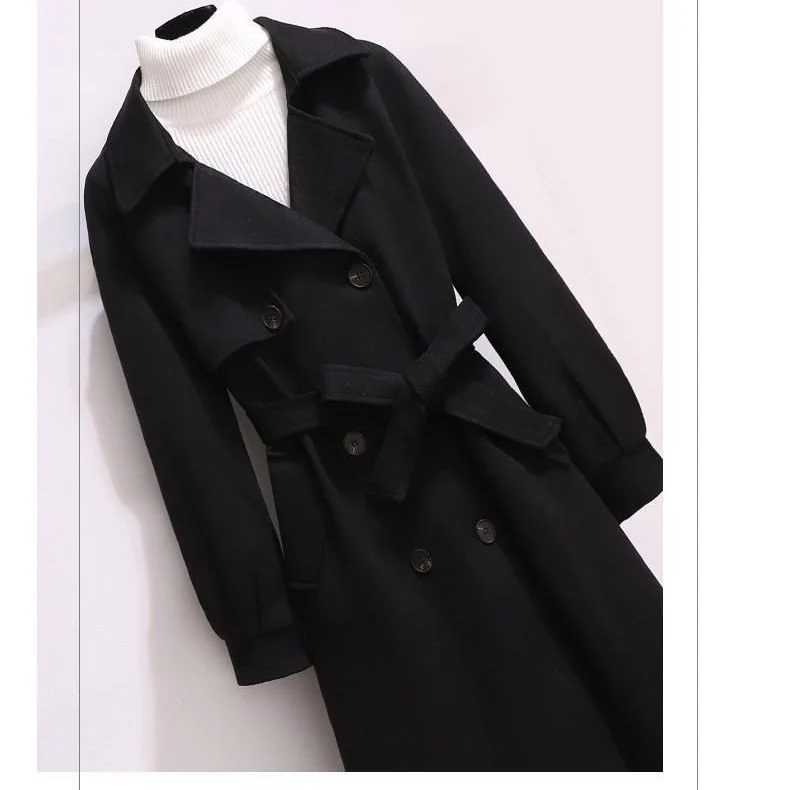 Mid-length thick woolen coat for women - Image 2