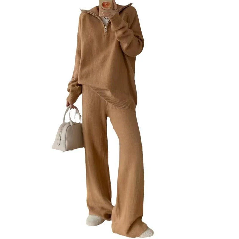 Milk gentle wind wear suit loose pullover sweater and wide leg pants - Image 5