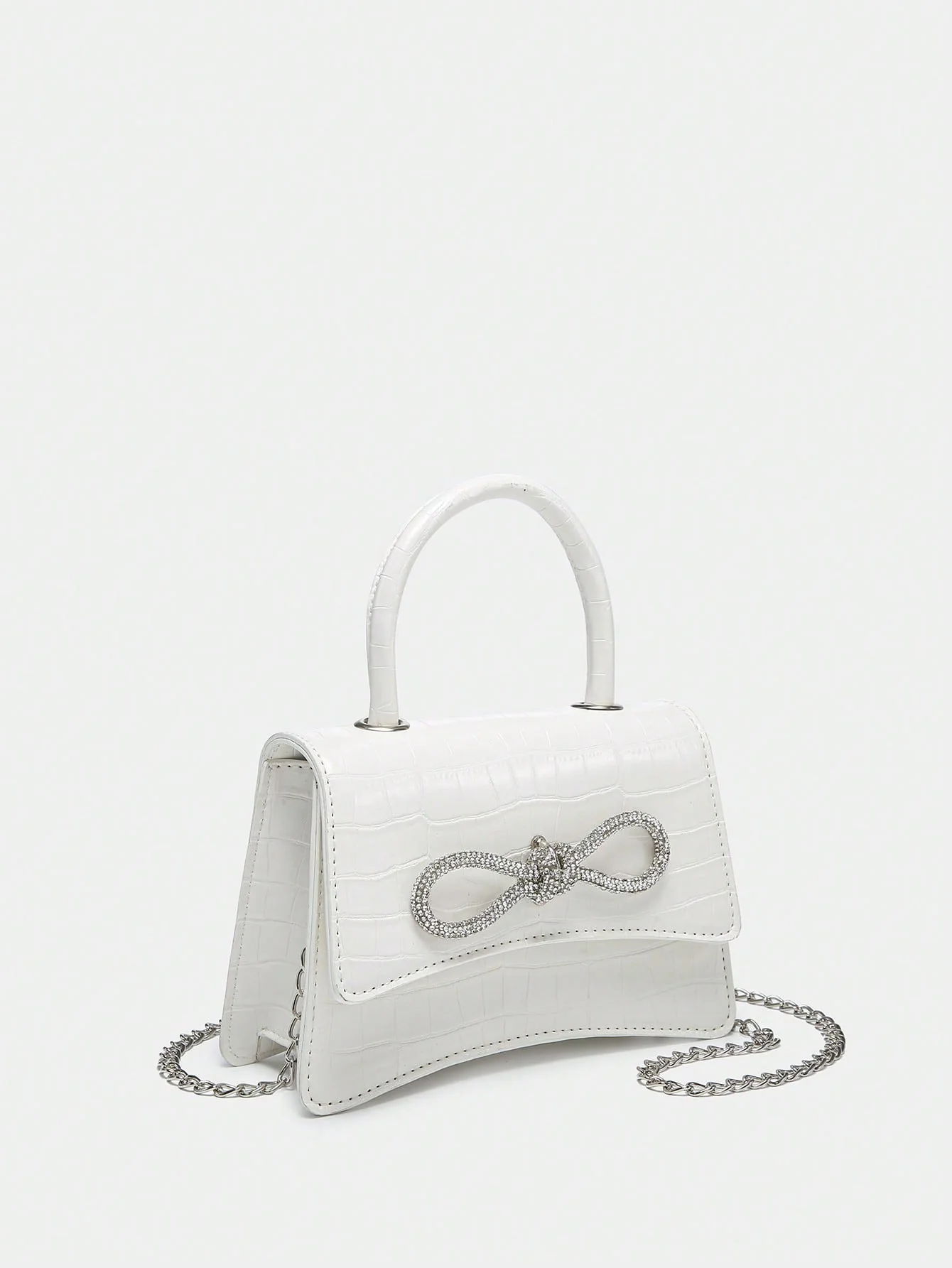 Mini Square Bag Rhinestone & Bow Decor Bag - Image 3