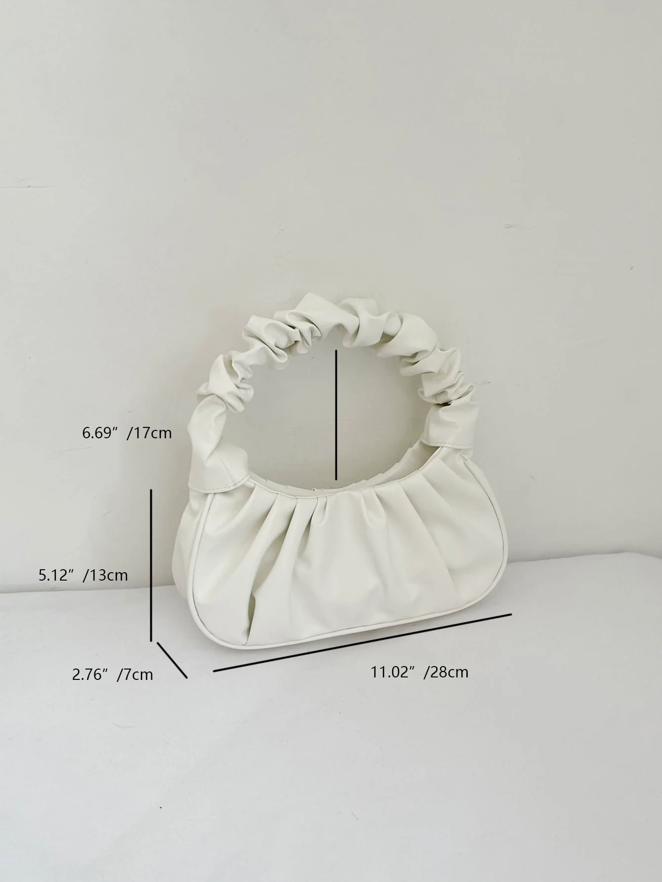Minimalist Snap Button Ruched Bag - Image 3