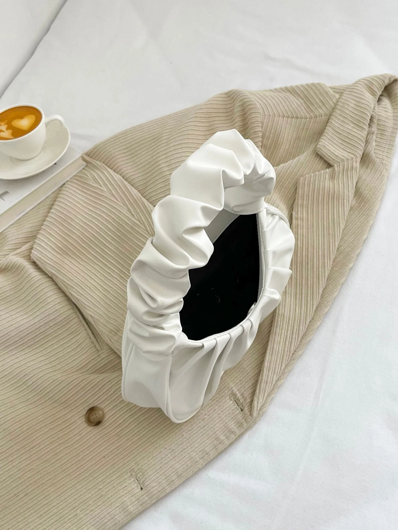 Minimalist Snap Button Ruched Bag - Image 4