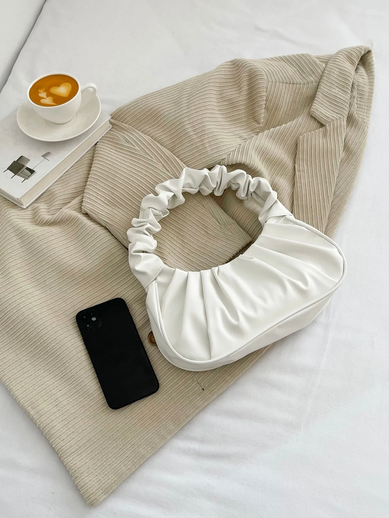 Minimalist Snap Button Ruched Bag - Image 5