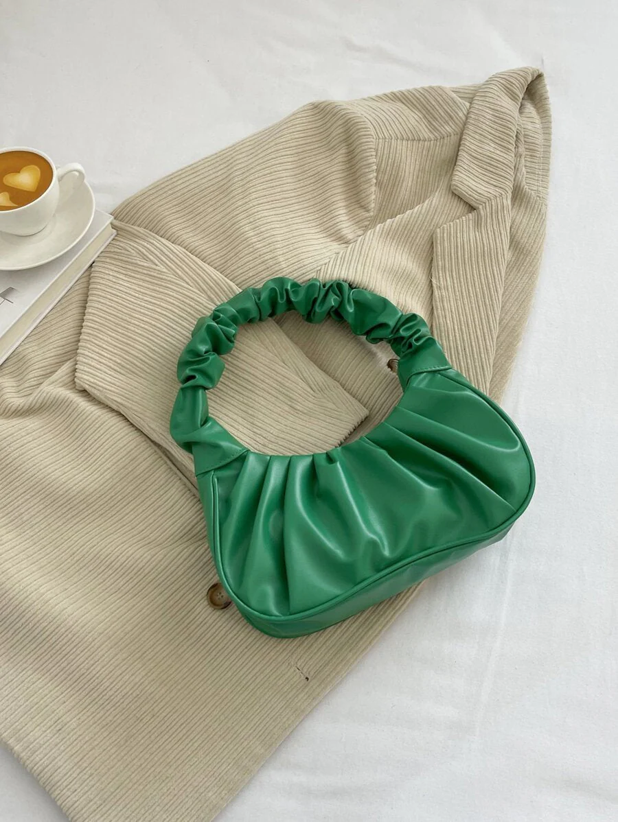 Minimalist Snap Button Ruched Bag - Image 8