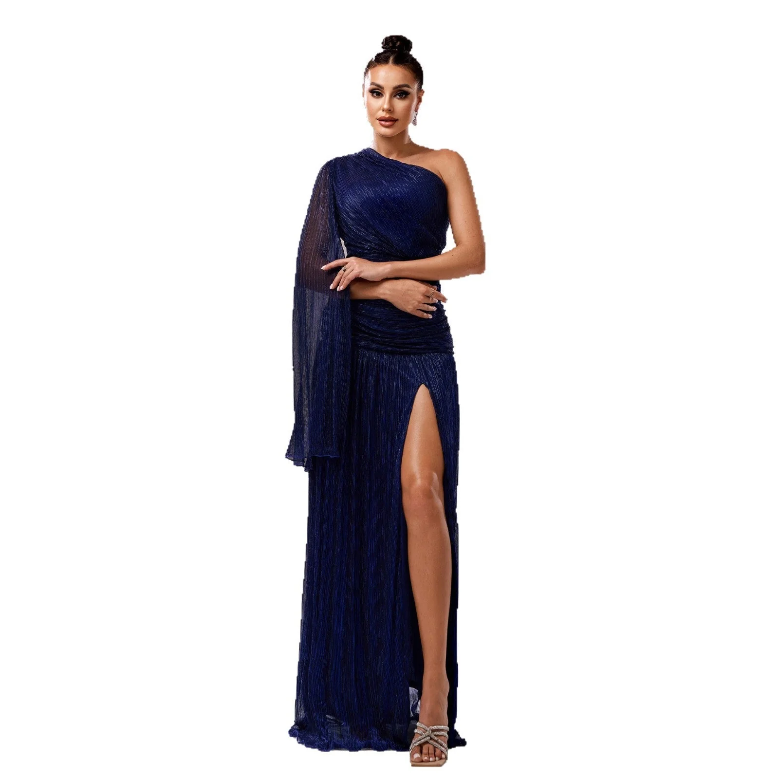 Missord Luxe | One-Shoulder Sequin Long-Sleeve Evening Dress - Image 5