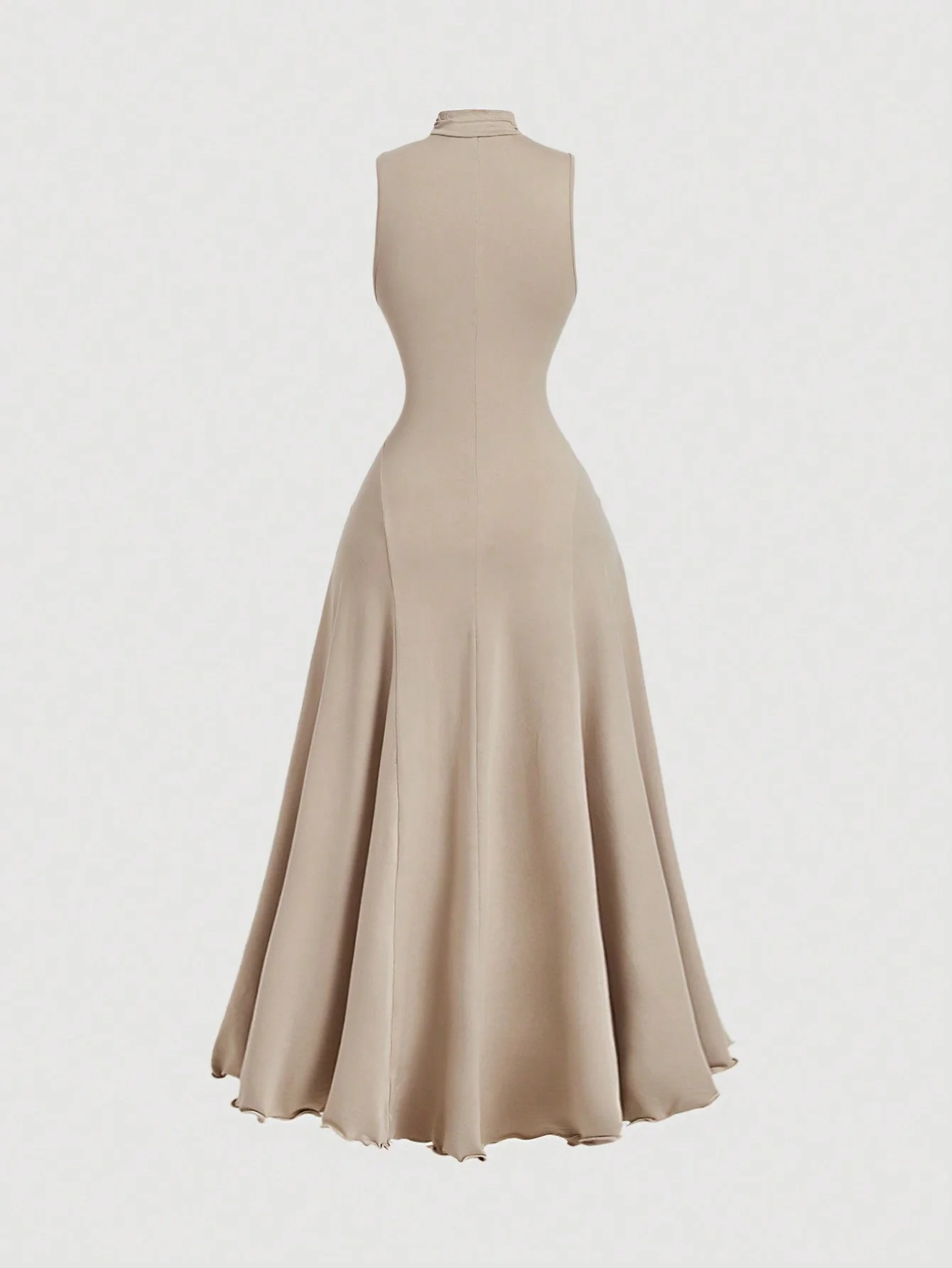 MOD Apricot Turtleneck Sleeveless Dress For Women FD - Image 8