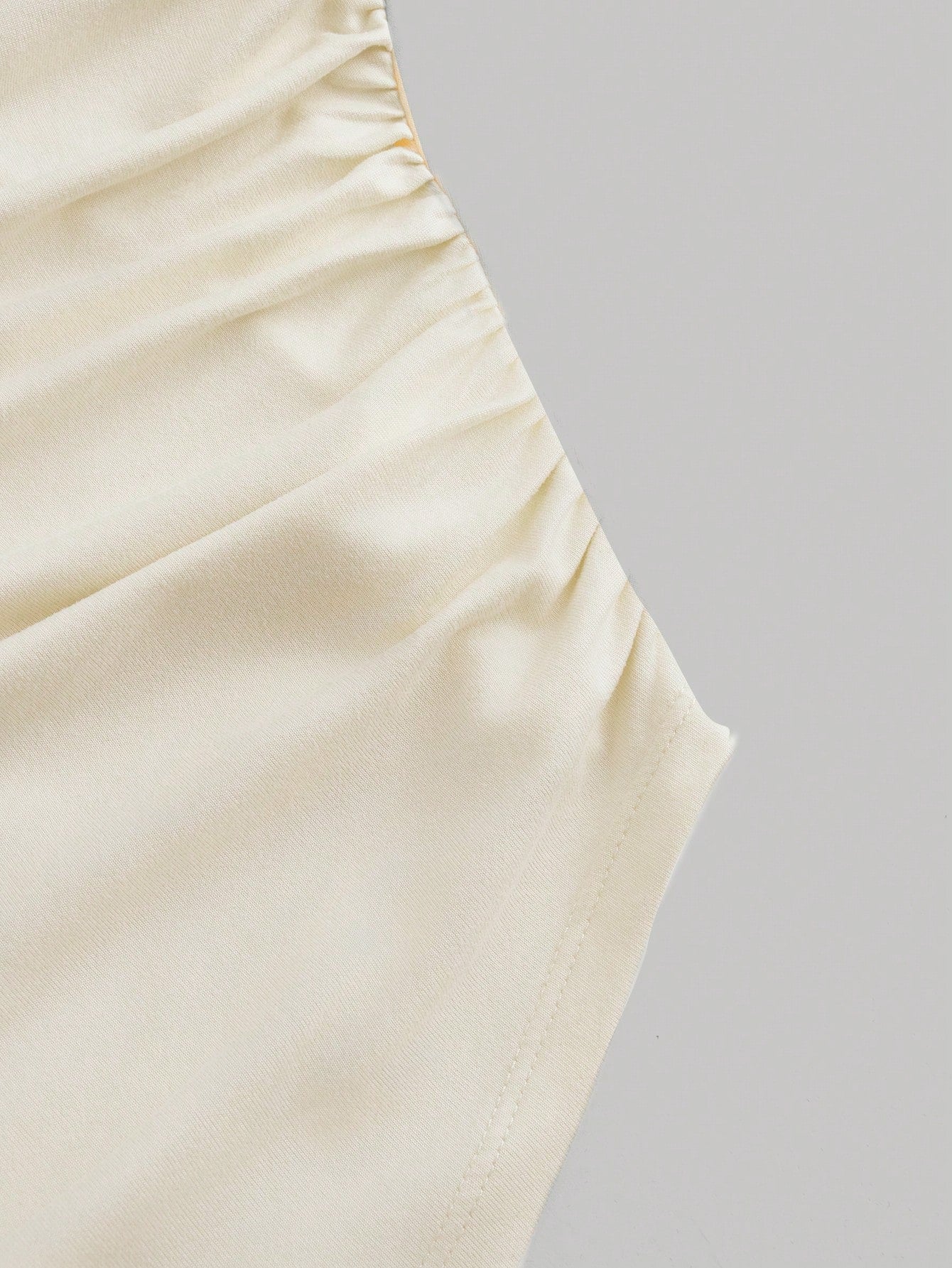 MOD Casual Solid Color Boat Neck Bell Sleeve Ruched Waist Versatile T-Shirt - Image 6