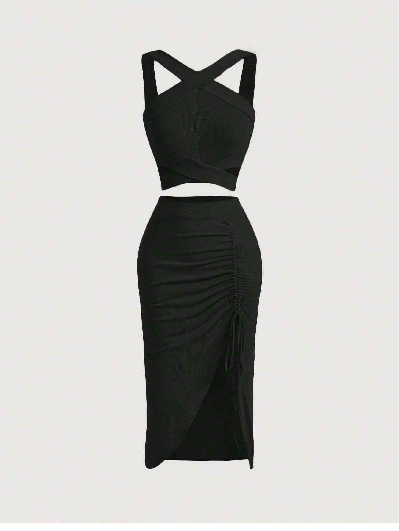 MOD Crisscross Cami Top & Drawstring Split Thigh Skirt - Image 13