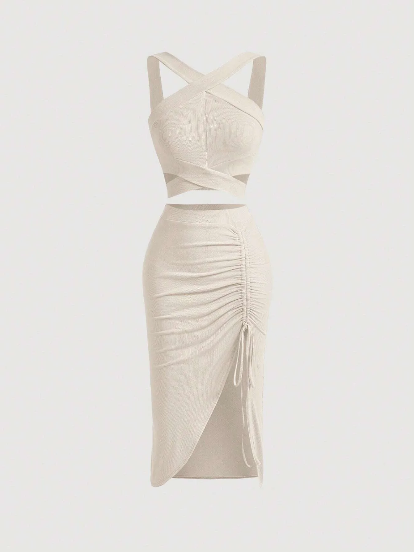 MOD Crisscross Cami Top & Drawstring Split Thigh Skirt - Image 14
