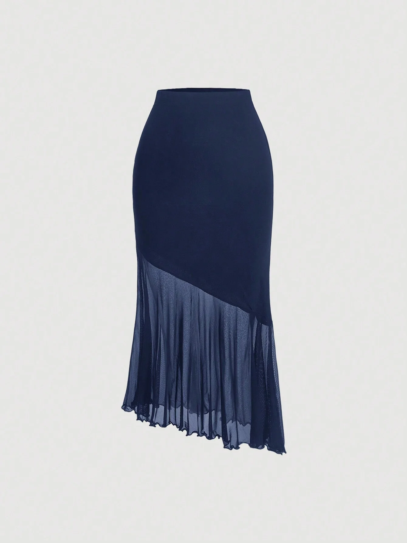 MOD Ladies' Solid Color Asymmetrical Hem Midi Skirt - Image 14
