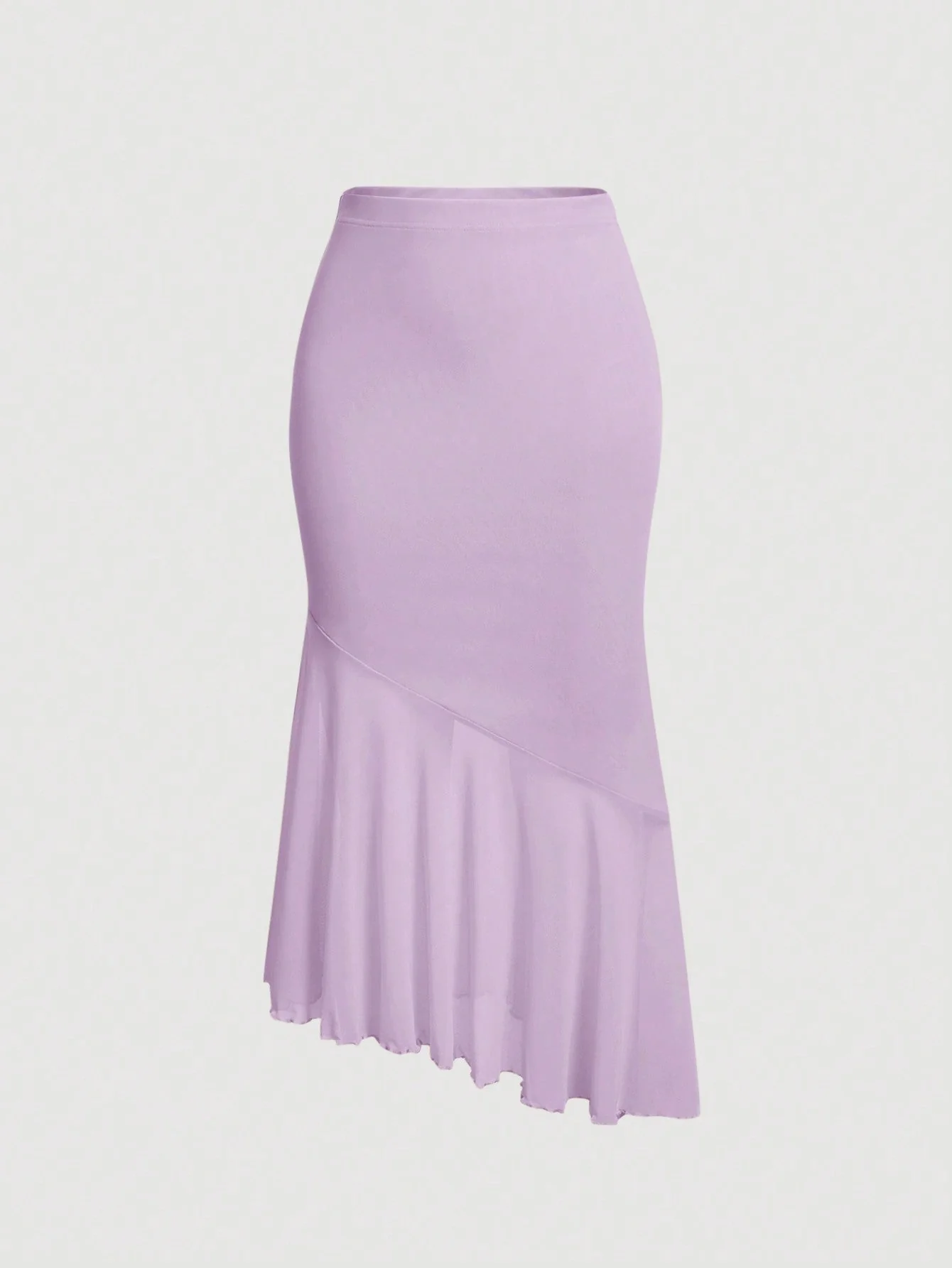 MOD Ladies' Solid Color Asymmetrical Hem Midi Skirt - Image 5