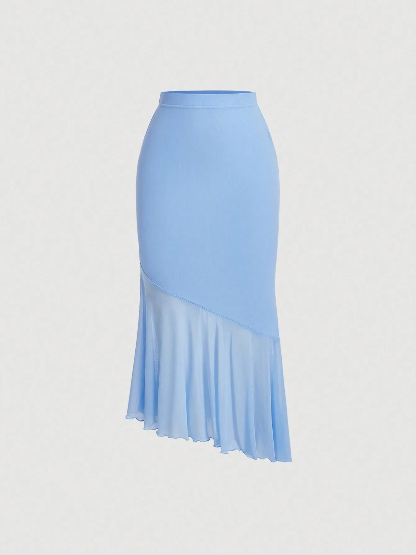 MOD Ladies' Solid Color Asymmetrical Hem Midi Skirt - Image 6