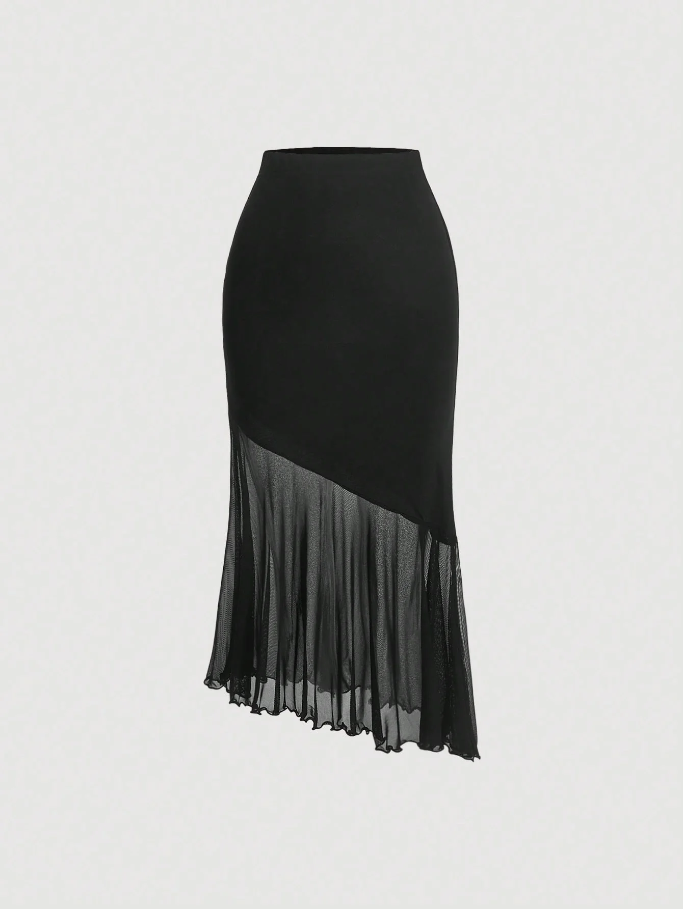 MOD Ladies' Solid Color Asymmetrical Hem Midi Skirt - Image 7