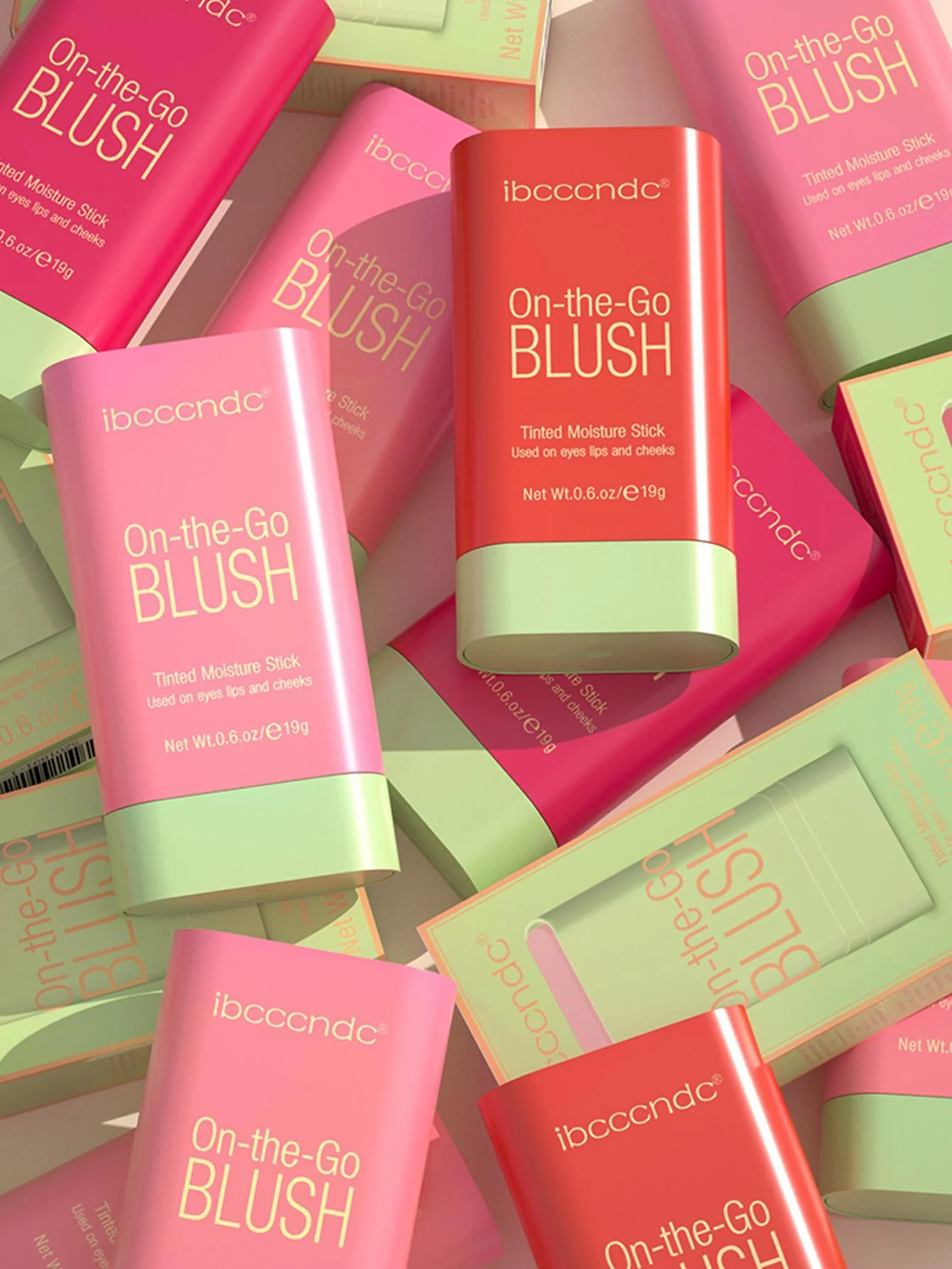 Moisturizing Blush Stick, Tinted Solid Moisturizer Stick For Cheek & Eyes & Lips #Coral Orange