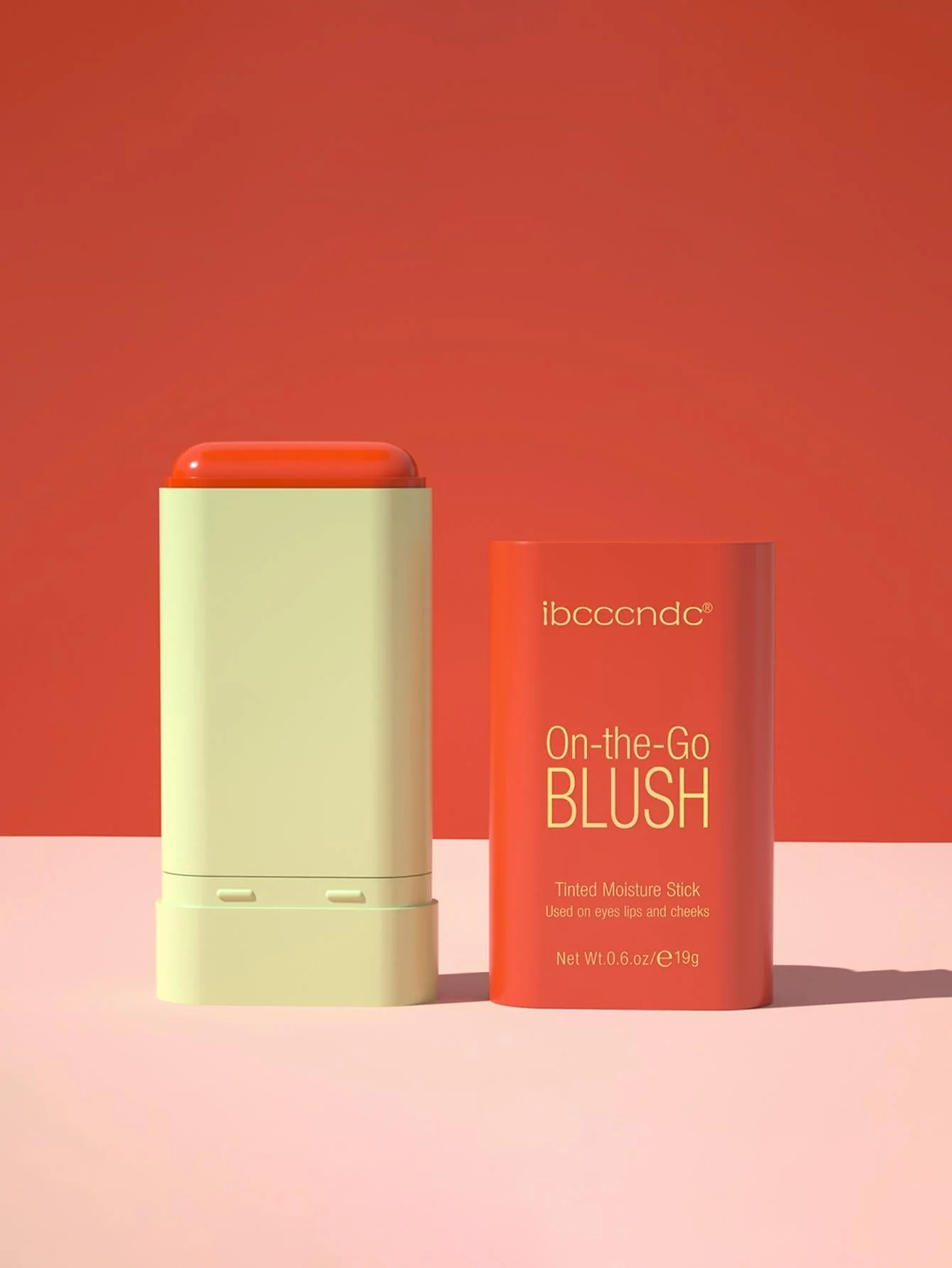 Moisturizing Blush Stick, Tinted Solid Moisturizer Stick For Cheek & Eyes & Lips #Coral Orange - Image 9