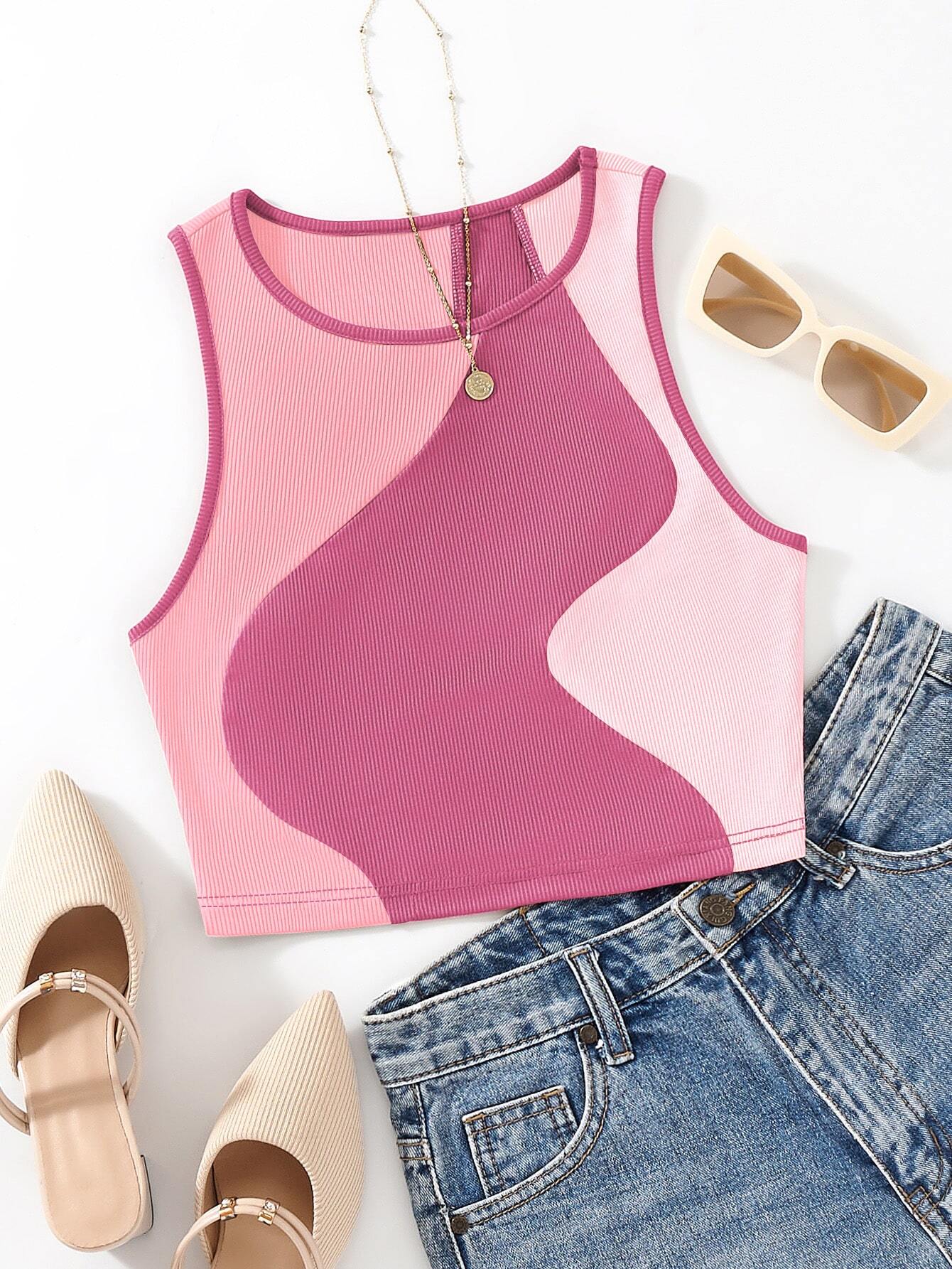 MOOSTA Color Block Tank Top, Going Out Top - Image 17