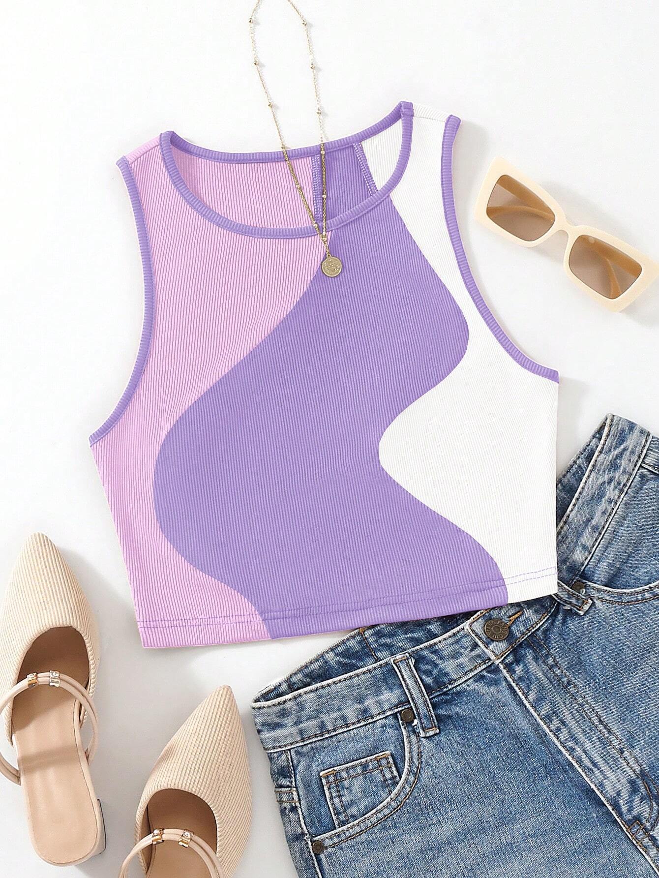 MOOSTA Color Block Tank Top, Going Out Top - Image 18