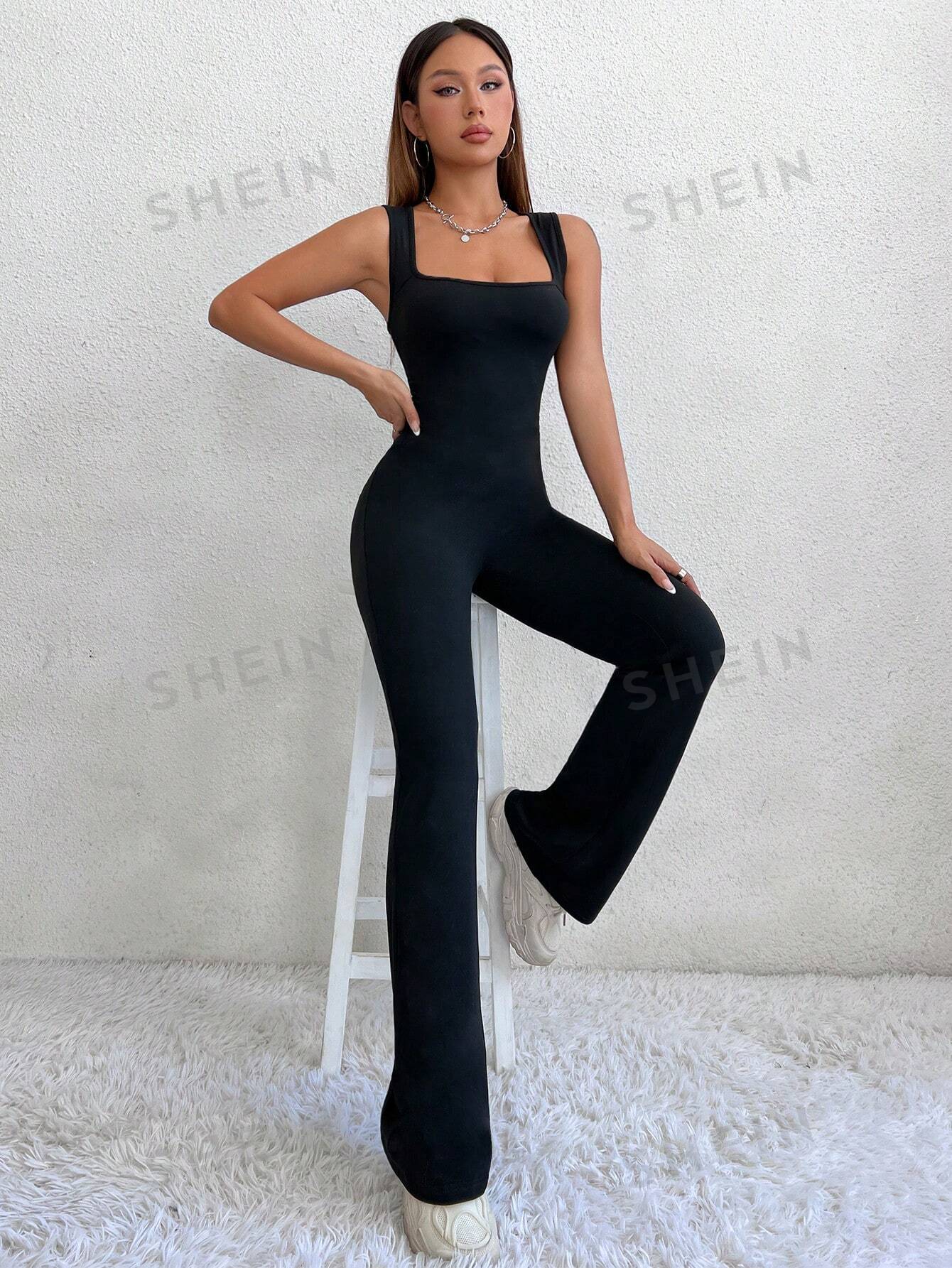 MOOSTA Women'S Casual Fit Square Neck Vest And Flared Jumpsuit - Image 6