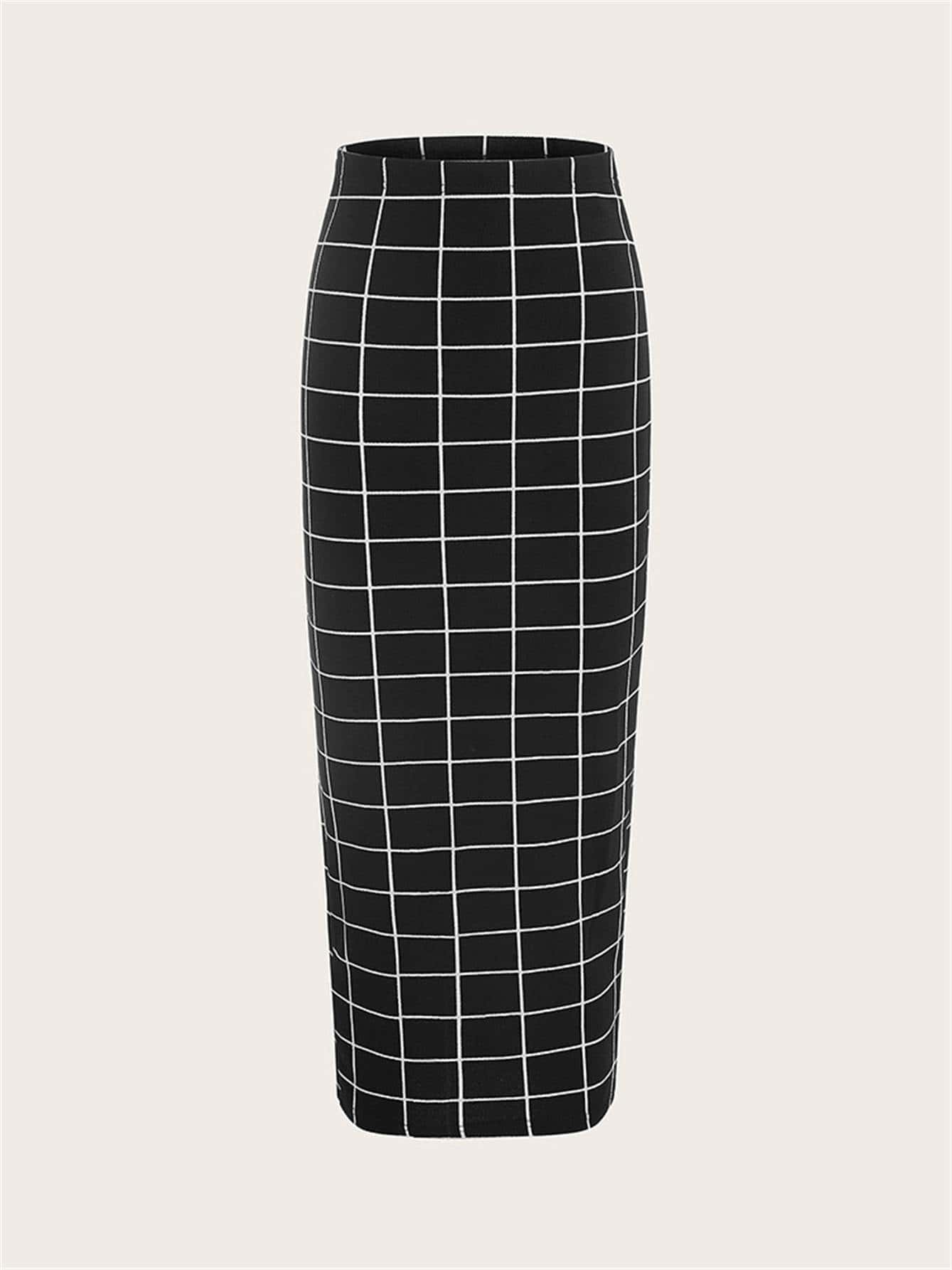 Mulvari Grid Pencil Skirt - Image 12