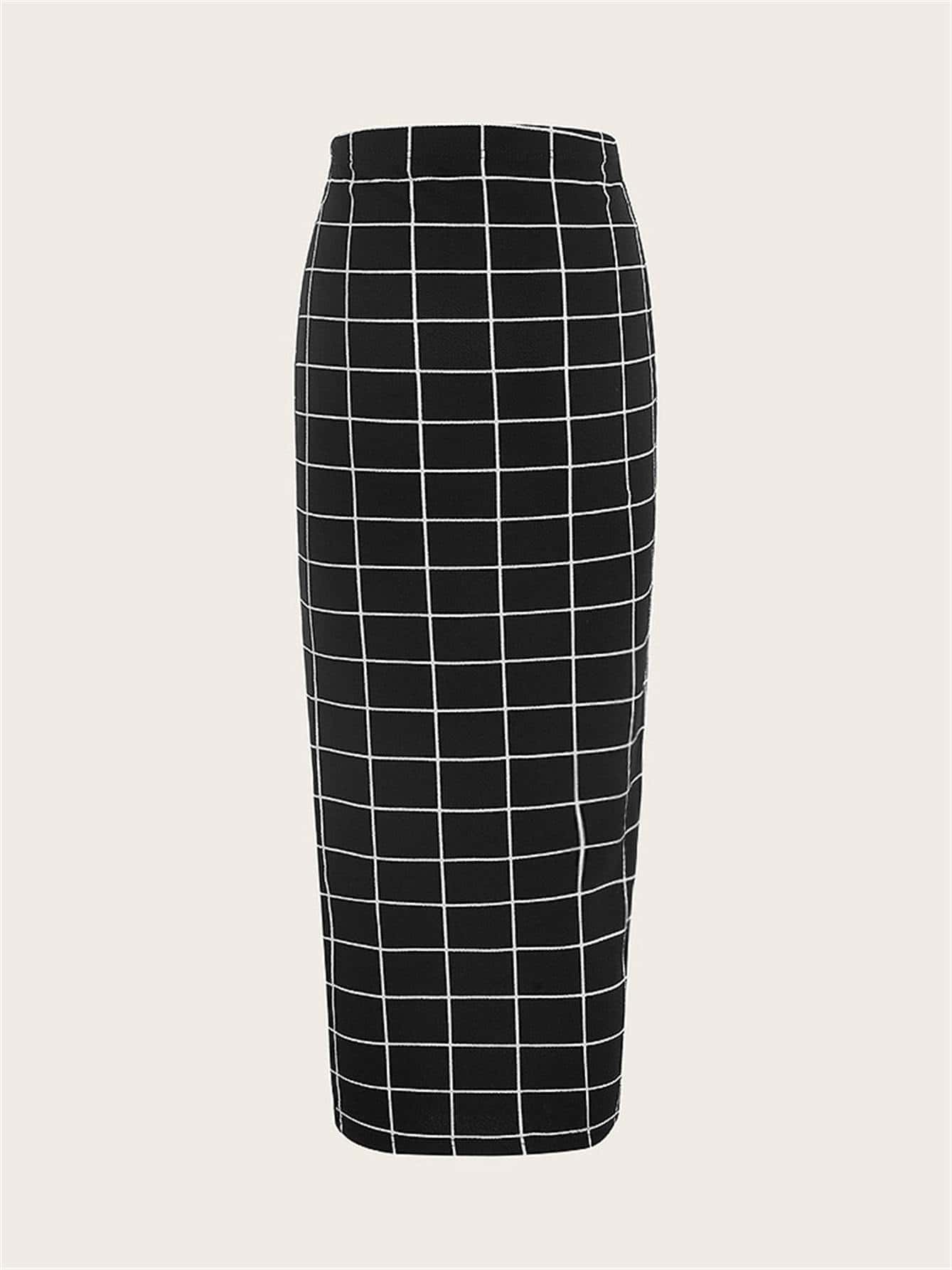 Mulvari Grid Pencil Skirt - Image 13
