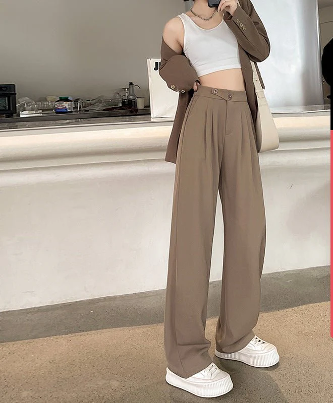 Narrow version wide-leg pants women's pants spring and autumn 2025 new casual straight-leg suit pants women's clothing high-waisted small pants women - Image 11