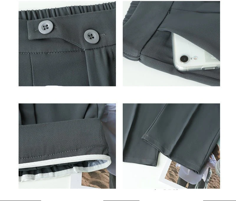Narrow version wide-leg pants women's pants spring and autumn 2025 new casual straight-leg suit pants women's clothing high-waisted small pants women - Image 3