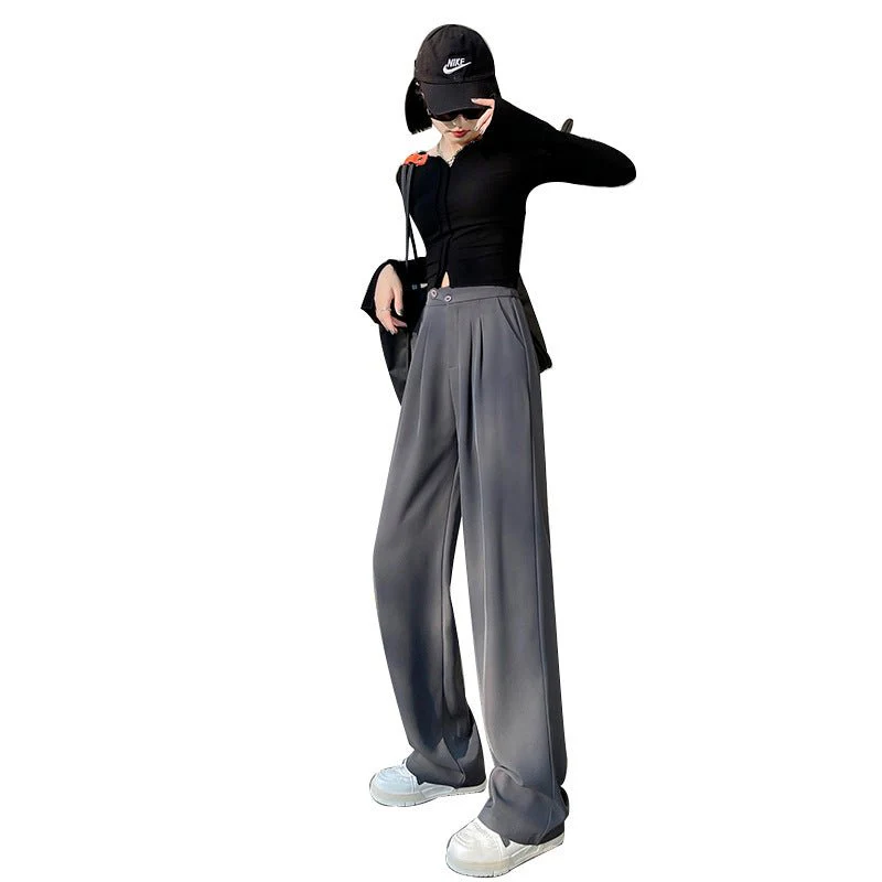 Narrow version wide-leg pants women's pants spring and autumn 2025 new casual straight-leg suit pants women's clothing high-waisted small pants women - Image 5