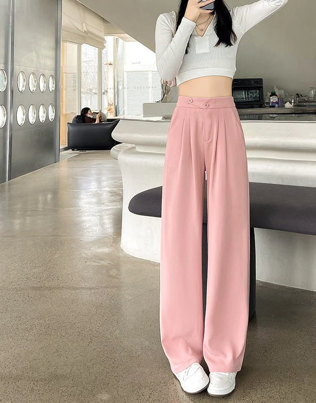 Narrow version wide-leg pants women's pants spring and autumn 2025 new casual straight-leg suit pants women's clothing high-waisted small pants women - Image 7