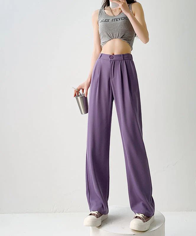 Net suit pants high-end pants women's spring new high-waisted straight casual pants loose and drape wide-leg pants - Image 14